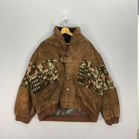 Vintage via Nouva Pelle Leather Jacket 90s Suade Leather