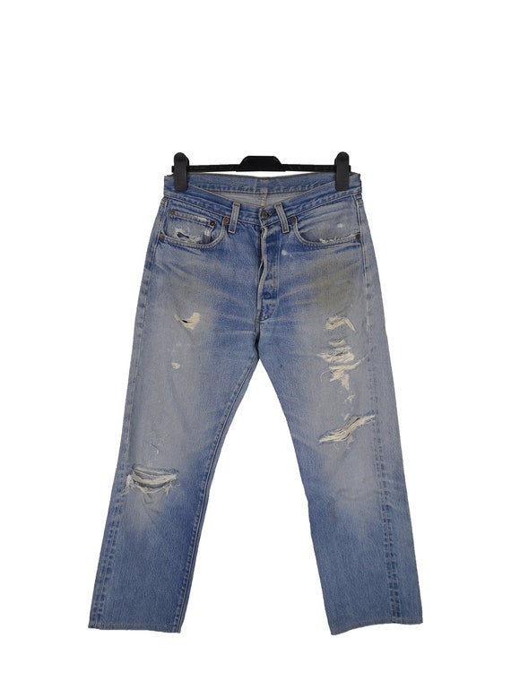 Kleding Gender-neutrale kleding volwassenen Jeans maat 31 vintage levi's redline distressed conditie 