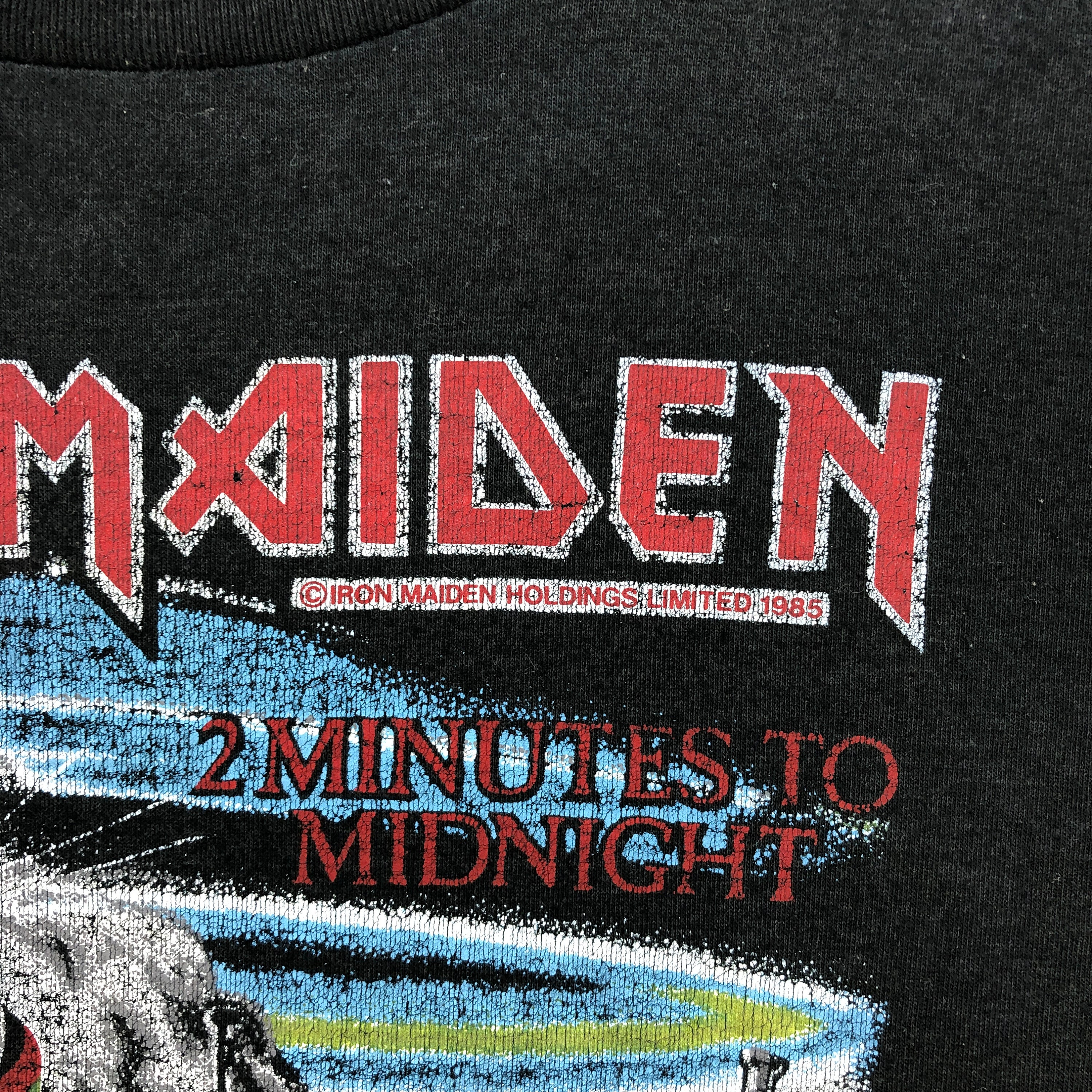 RARO! Camiseta vintage de Iron Maiden de los 80, talla grande, negra. Iron  Maiden 1985, camiseta \, image size:3000x3000