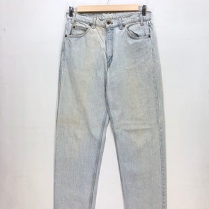 W32 Vintage Levis 550 Light Wash Jeans, 90s Women High Rise Pants, Levi&#39;s Sun Faded Tapered Denim, Levis Boyfriend Jeans Size 32x35