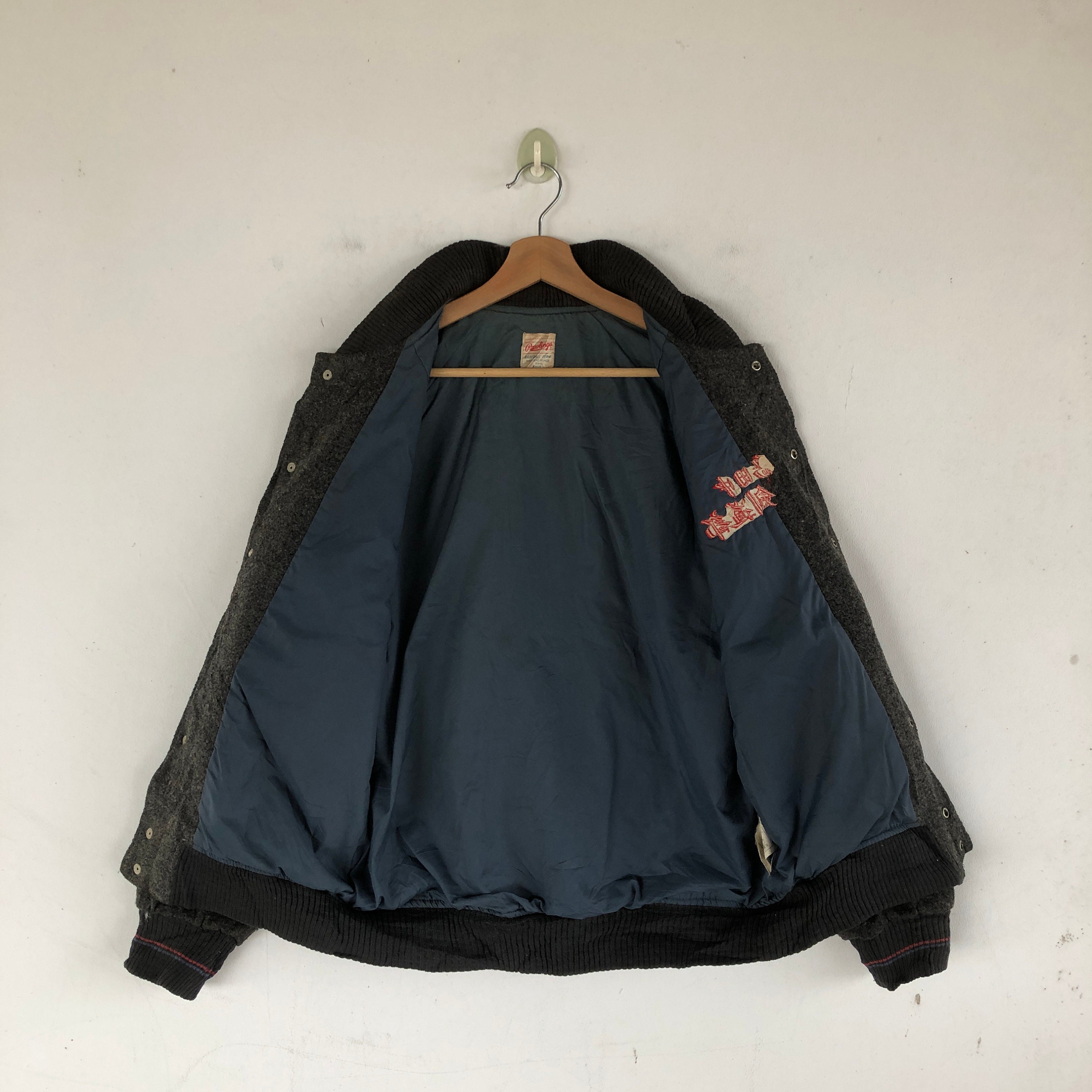ジャケット・アウター 80s Rawlings wool varsity stadium jacket Vintage Rawlings Wool Baseball Jacket 90s Japanese Asics