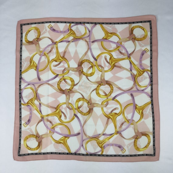 スカーフ CELINE BANDANA IN COTTON CELINE Bandana in cotton and silk | celine | REVERSIBLE