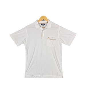 Vintage Burberrys London Poloshirt Mittelgroß Y2k Burberry's Prorsum Casual Wear Burberrys England Polos Weißes Hemd Größe M Freundin Geschenk