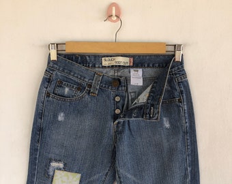 W27 Vintage Levi's 513 Distressed Jeans Women Levis Custom Sashiko - Main Image