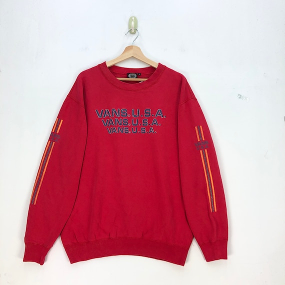 Vintage VANS USA Sweatshirt Spell Out Vans Jumper… - image 1