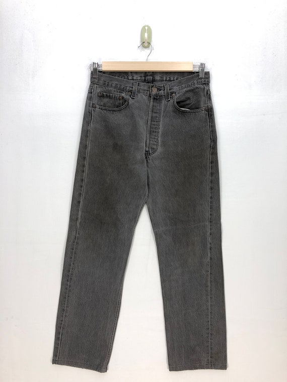 W31 Vintage Levis 501 Faded Black Jeans 90s Women… - image 1