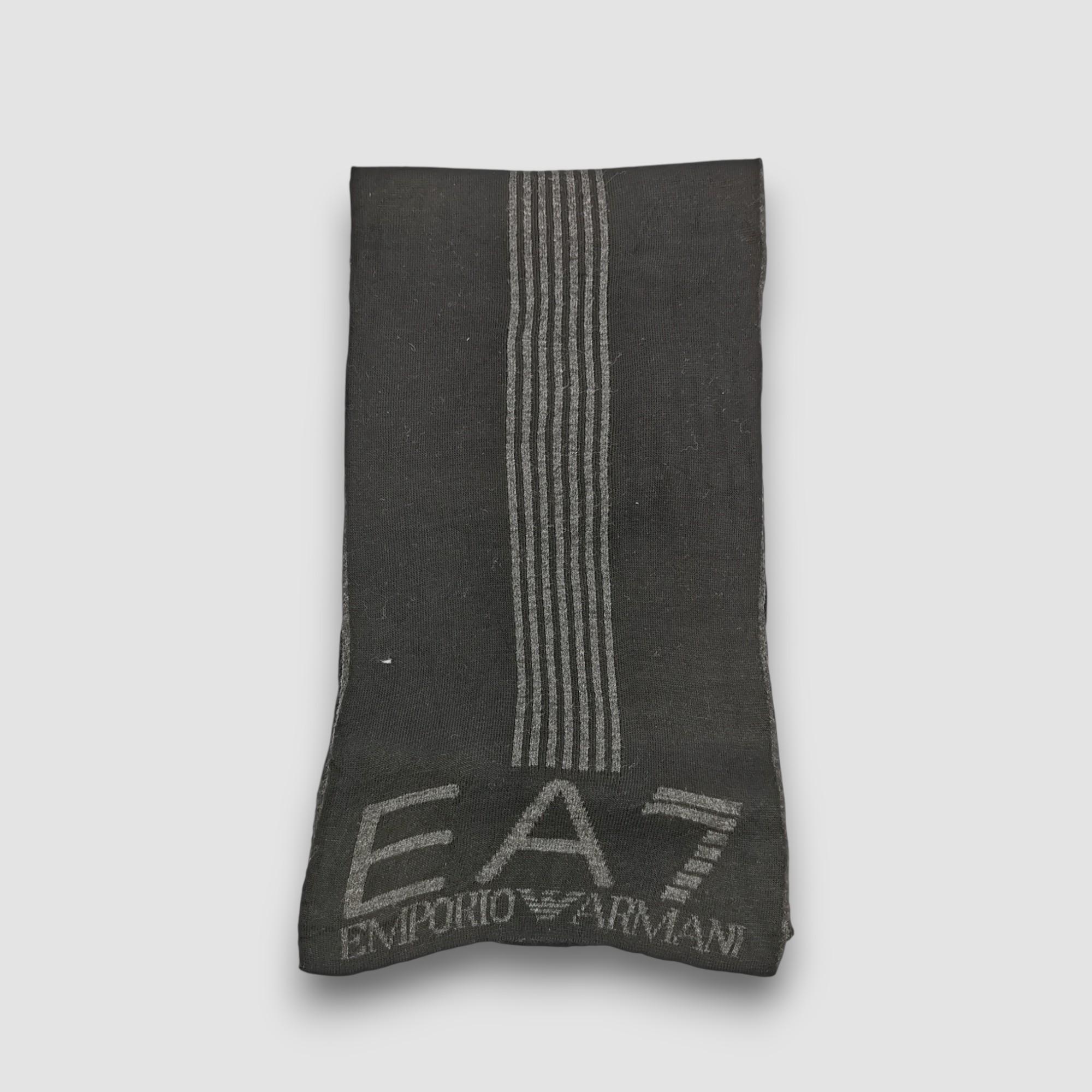 Vintage Emporio Armani Wool Scarf Black Armani Wool Scarves