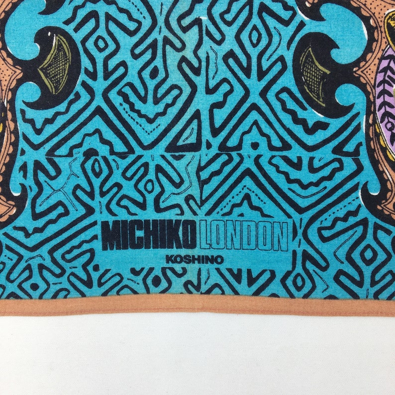 VINTAGE MICHIKO LONDON Handkerchief Authentic Hair Silk Bandana Luxury Pocket Square Accessories Face Mask Neckwear Summer Headband