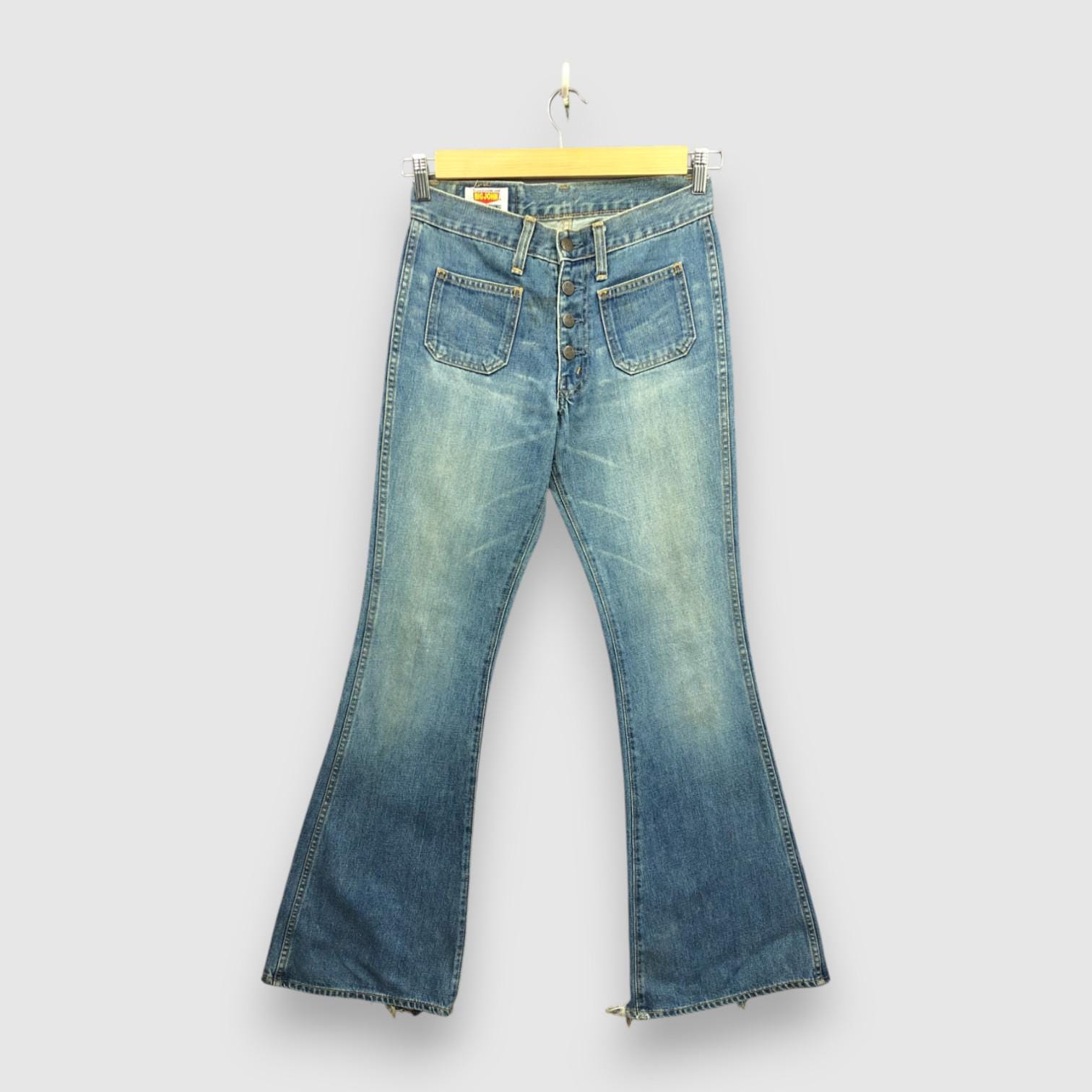 W28 Vintage Big John Super Flare Bush Pants Jeans 90s Big
