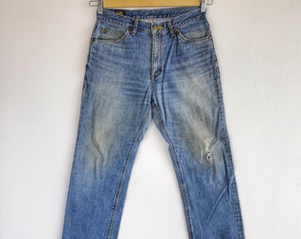 W32 Vintage Lee Distressed Jeans 90s Lee Light Wash Denim Women High Waisted Pants Straight Leg Dirty Lee Mom Jeans Size 32