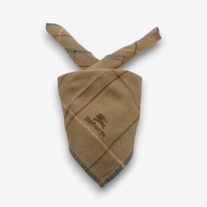 Vintage Burberry Handkerchief, Burberry&#39;s Bandana Accessories, Burberrys Pocket Square, Neckerchief Pocket Square Christmas Gift for Her