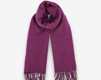 Vintage Vivienne Westwood Scarf, Made in Italy, Red Wool Fringed