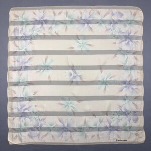 Vintage Mila Schon Silk Square Scarf, Vintage Silk Muffler, Vintage Flora Silk Scarf, Vintage Neck Accessories, Vintage Italian Silk Scarves