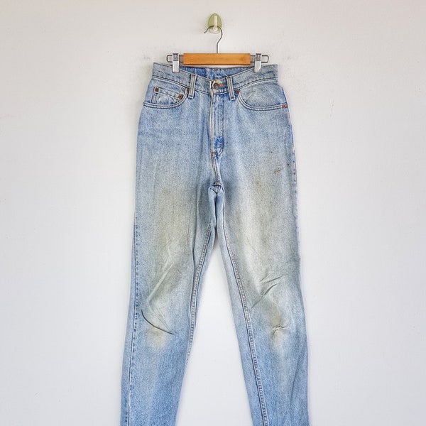 W25 Vintage Levi's 512 Light Wash Jeans 90s Women High Rise Pants Rusty Levis Sun Faded Ripped Denim Levis Girlfriend Jeans Size 25x30