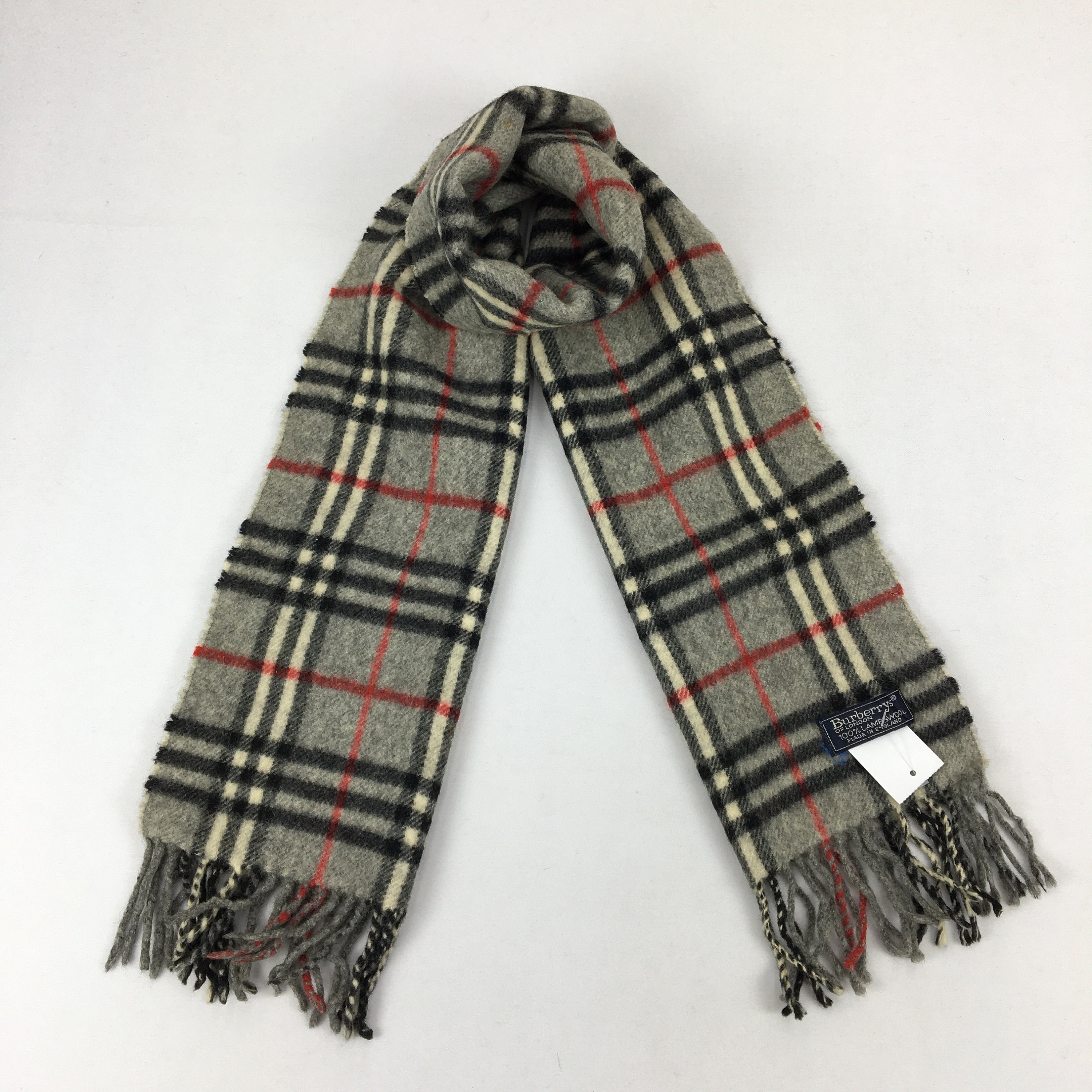 Vintage Burberry Scarf Tartan Burberry Lambswool Scarf