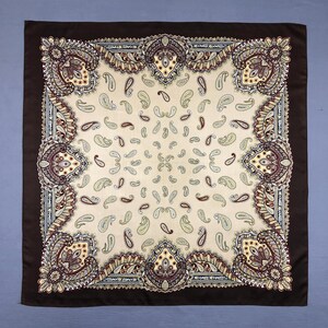 Vintage Paisley Silk Scarf, Vintage Silk Neck Scarf, Vintage 90s Twill Stole Silk Muffler, Vintage Classic Wraps Silky Shawl Scarves
