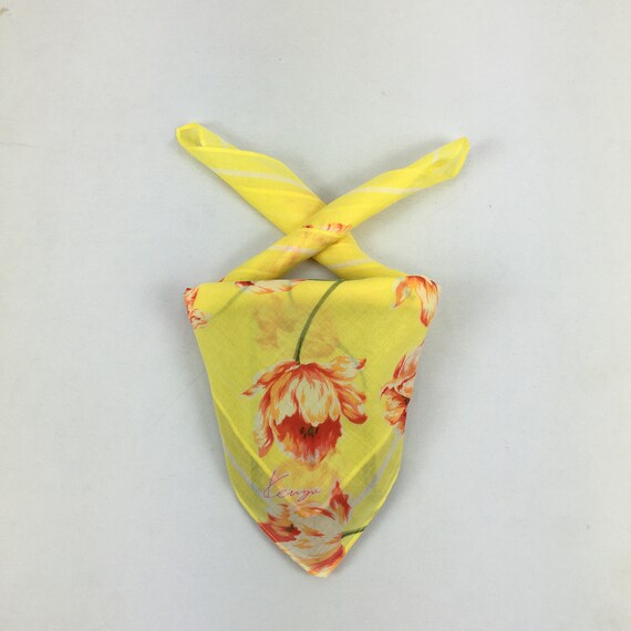 Kenzo Neckerchief Kenzo Silk Scarves Luxury Facemask Pocket Square Floral Handkerchief Vintage Handkerchief