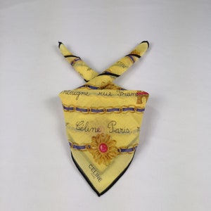 Vintage Celine Handkerchief Celine Bandana Pocket Squares Neckerchief Neck Wear Womens Luxury Accessories Scarves New Year Gift for Her