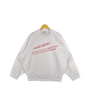 Vintage Acne Studio Sweatshirt Y2K Acne Studio Quote Sweater XXX-Large White Acne Studio Baggy Style Pullover Acne Jumper Size XXXL
