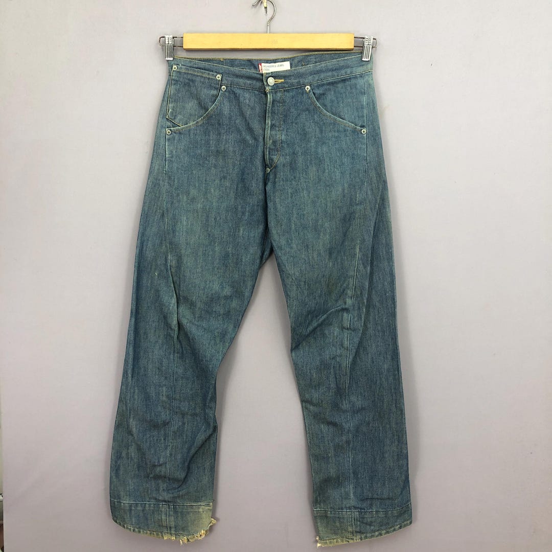 80s-90'S Wrangler Straight Denim Pants, Made in USA, Women's XL (equivalent to W32), Vintage cotton green type Vintage Second Hand