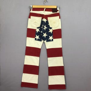 W27 Vintage Hysteric Glamour American Flag Hagi Jeans 90s Hysteric Women&#39;s High Waisted Pants Japanese Denim Girlfriend Jeans Size 27x29