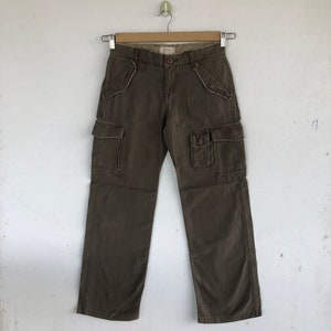 Pantalones cargo japoneses W29, pantalones de bondage pequeños, pantalones Harajuku Y2K, pantalones de fatiga con múltiples bolsillos, pantalones tácticos militares utilitarios, talla 29x28