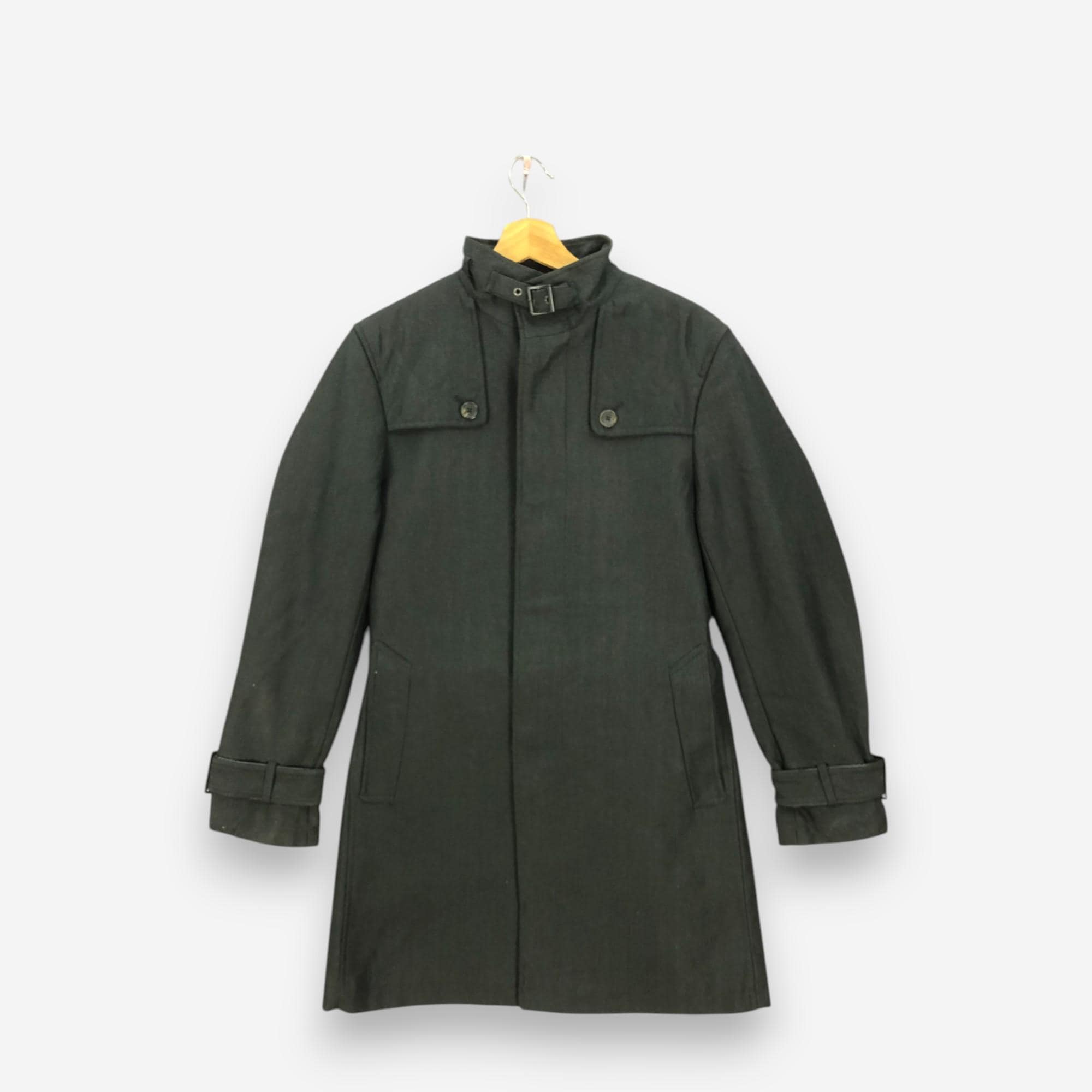Vintage 90s Katherine Hamnett Long Trench Jacket Medium