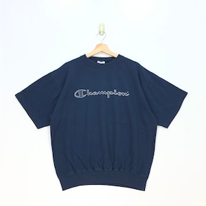 Vintage 90s Champion Sweatshirt Large Champion Usa Script Embroidery Logo Sweater Navy Jumper Champion Reverse Weave Pullover Size L