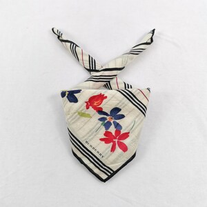 Vintage Burberry Handkerchief, Burberry's Bandana Accessories, Burberrys Pocket Square, Neckerchief Pocket Square New Year Gift for Her