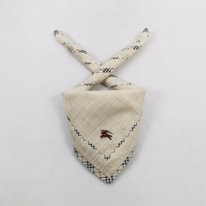 Vintage Burberry Handkerchief, Burberry Bandana Accessories, Burberry Pocket Square, Burberry Neck Scarf, Burberry Babushka Scarf
