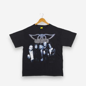 ヴィンテージ 90年代 エアロスミス Tシャツ ラージ エアロスミス ナイン・ライヴズ ツアー Tシャツ 両面 ロックバンド スティーヴン・タイラー コンサートグッズ ブラック サイズ L