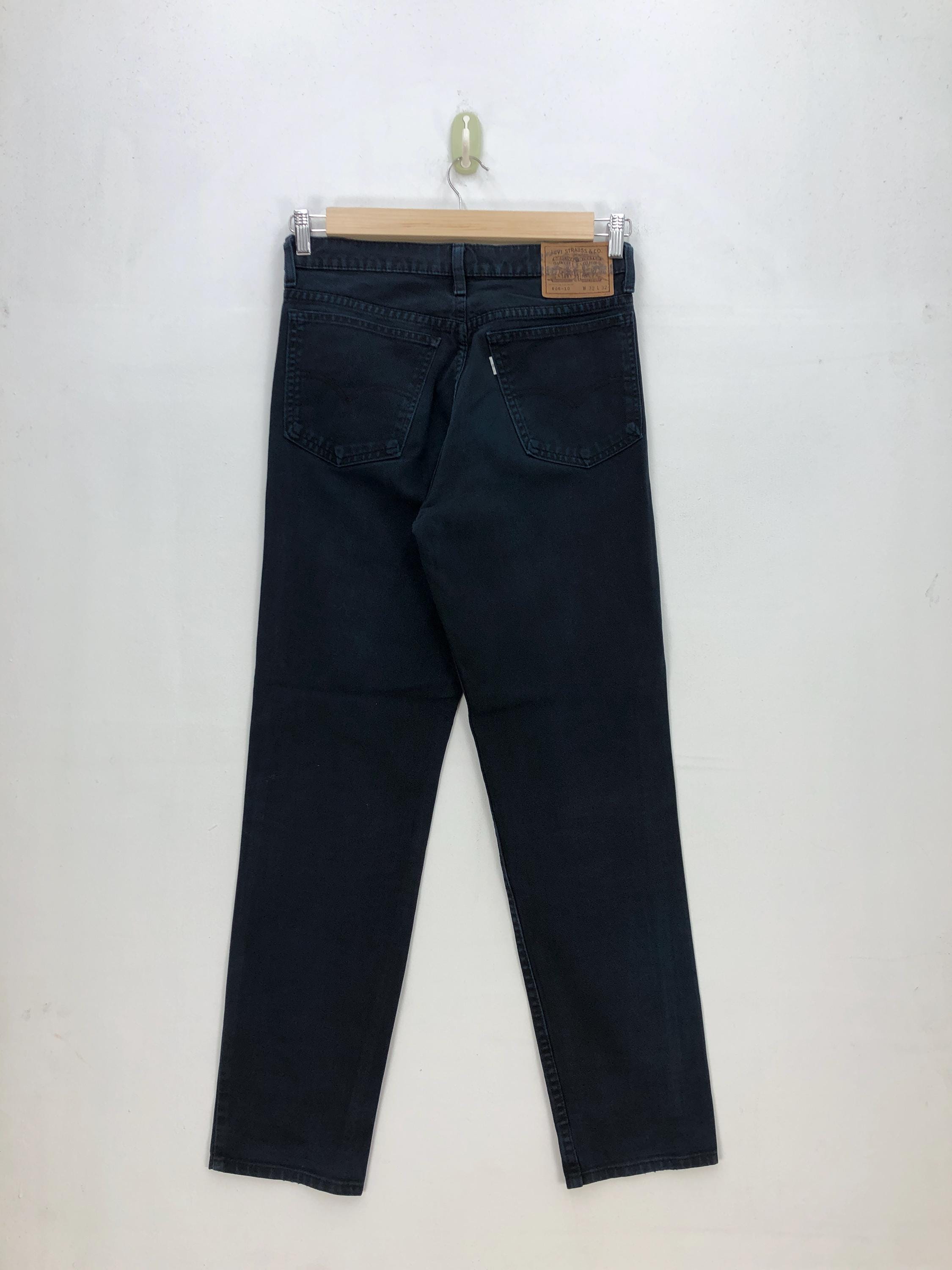 ファッションなデザイン W31 Vintage Levis 606 Faded Black Jeans 90s Levis Womens パンツ