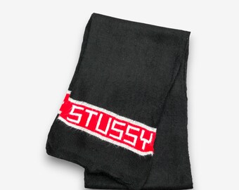 Vintage Stussy Wool Scarf Stussy Lambswool Ribbed Scarves Winter