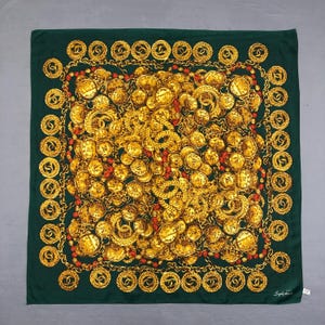 Vintage Silk Neck Scarf, Vintage Silk Stole Scarf, Vintage 80s Silk Muffler, Vintage Classic Silky Scarf, Vintage 80s Shawl, Square Scarf