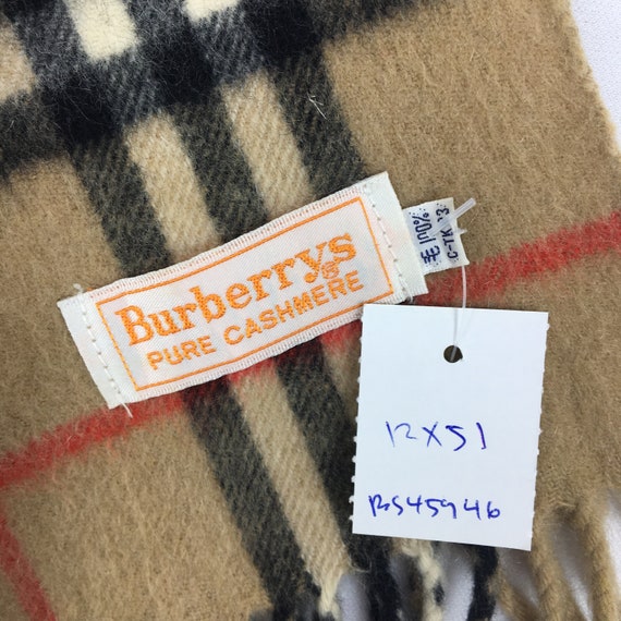 Vintage Burberry Cashmere Scarf Womens Checkered Burberry 