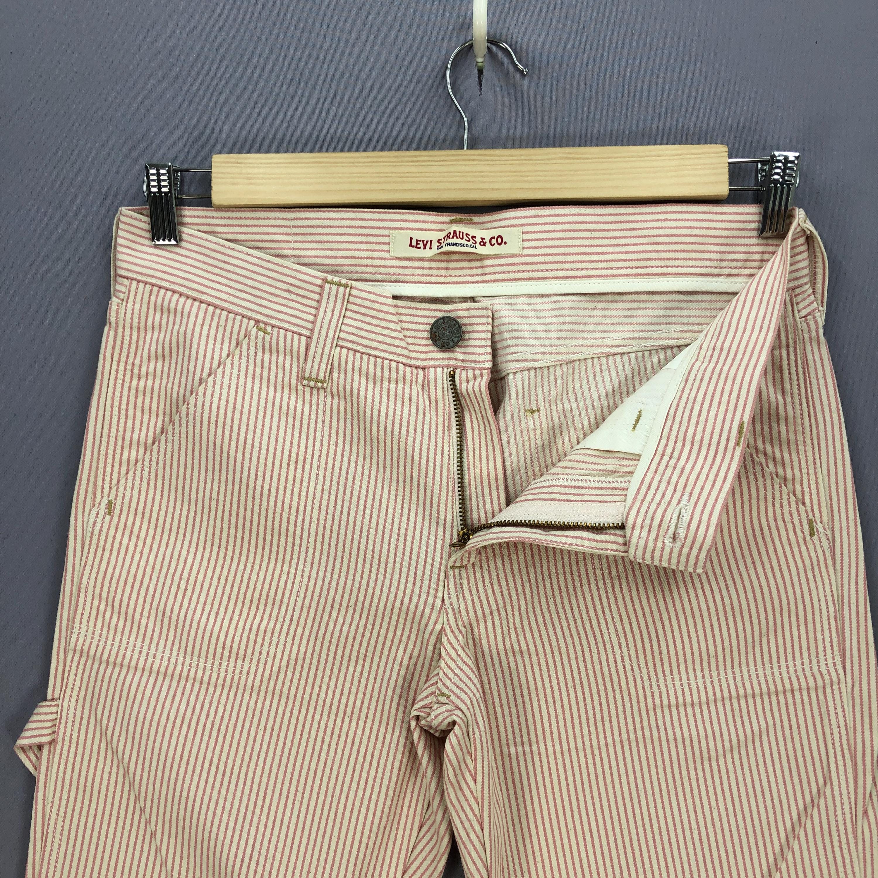 W32 Vintage Levis Carpenter Baggy Striped Jeans 90s Womans