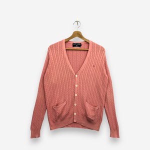 Vintage 90s Polo Ralph Lauren Cardigan Sweater Medium Polo Ralph Lauren Knitwear Sweatshirt Women&#39;s Mom Ribbed Knit Streetwear Jumper Size M