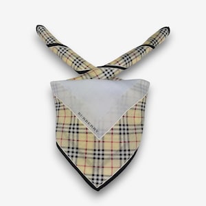 Vintage Burberrys Handkerchief, Burberrys Bandana, Burberry Neck Scarf Accessories, Burberry&#39;s Pocket Square, Burberry Neckerchief Headband