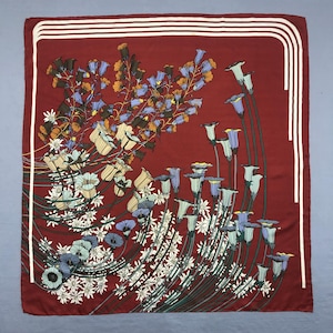 Vintage Silk Scarf, Twill Silk Scarf, Vintage Silk Muffler, Vintage Neck Scarf, Vintage Neck Accessories, Vintage Italian Silk Scarves