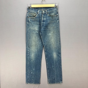 Calça jeans Levi&#39;s 501 #2 vintage anos 70 desgastada, cintura alta, rasgada e desbotada, jeans Levi&#39;s Boyfriend, tamanho 30x31