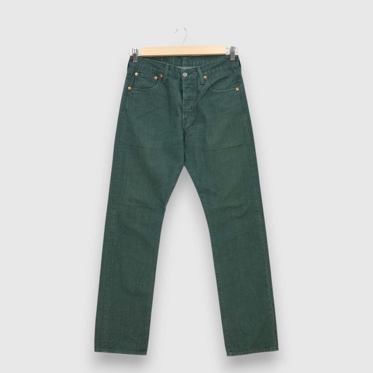 Denim Forest Green Levis Levi's Vintage 93' Green Jeans 501 36/34