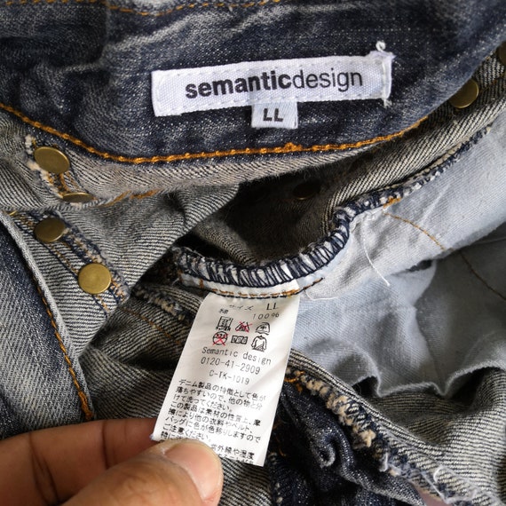 W31 Vintage Semantic Design Distressed Jeans 90s Womens Wide W31 Vintage Semantic Design Distressed Jeans 90s Womens Wide