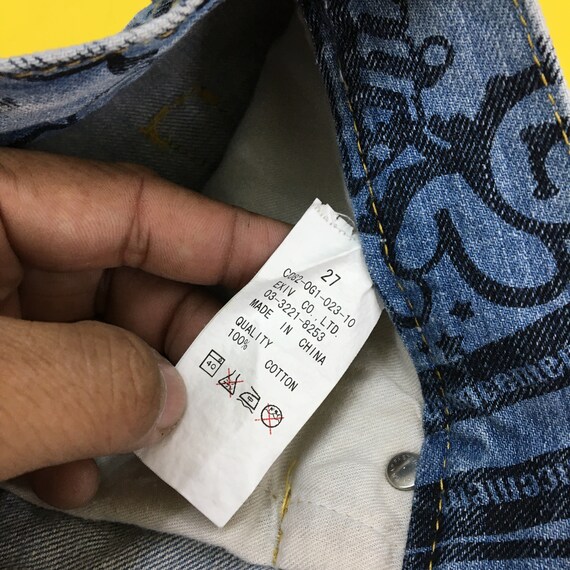 W30 Vintage Co&lu Japan Overprinted Jeans Blue Denim W30 Vintage Co&lu Japan Overprinted Jeans Blue Denim