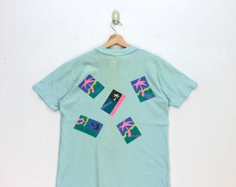 Vintage 90s Local Motion T Shirt Medium 1997 Local Motion Hawaiian Surfing Tourist Novelty Green Crewneck Gift for Girlfriend Tees Size M