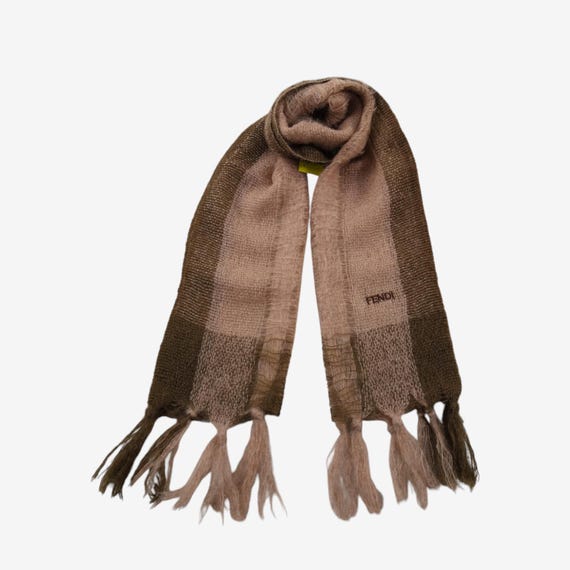 Sciarpa vintage in lana d'agnello Fendi, sciarpe in lana Fendi