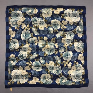 Vintage Jun Ashida Silk Scarf, Vintage Silk Neck Scarf, Vintage 90s Twill Stole Silk Muffler, Vintage Classic Wraps Silky Shawl Scarves