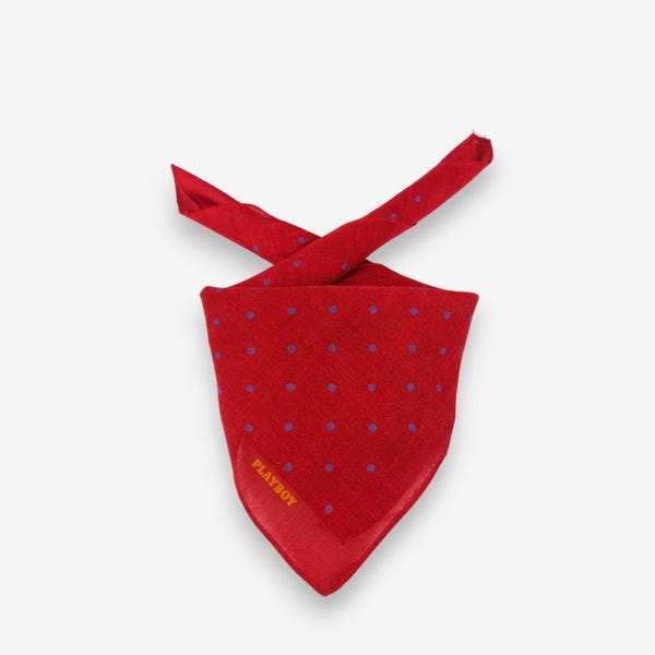 Vintage Playboy Handkerchief, Playboy Bandana Accessories, Playboy Pocket Square, Playboy Scarf, Playboy Neck Scarf, Playboy Headband