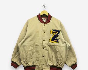 Vintage Zigzag Club Varsity Letterman Jackets 90s Checkered