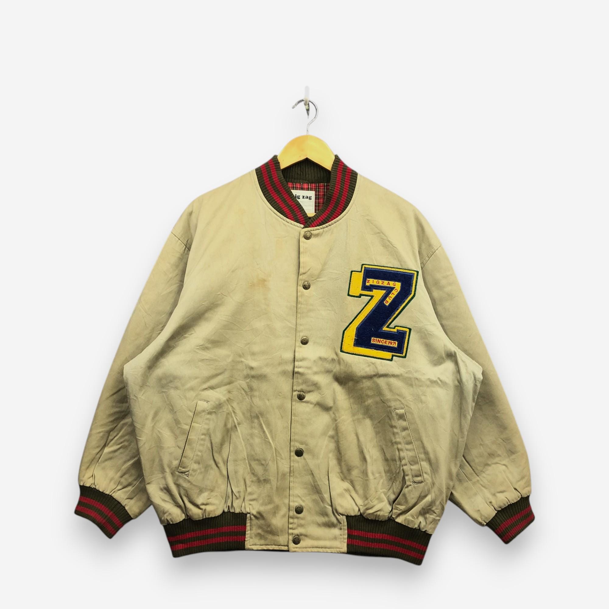 Vintage Zigzag Club Varsity Letterman Jackets 90s Checkered