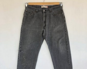 W33 Vintage Levi's 550 Faded Black Jeans 90s Mens Levis Women Baggy Denim Light Wash Levis High Rise Pants Levis Mom Jeans Size 33x26